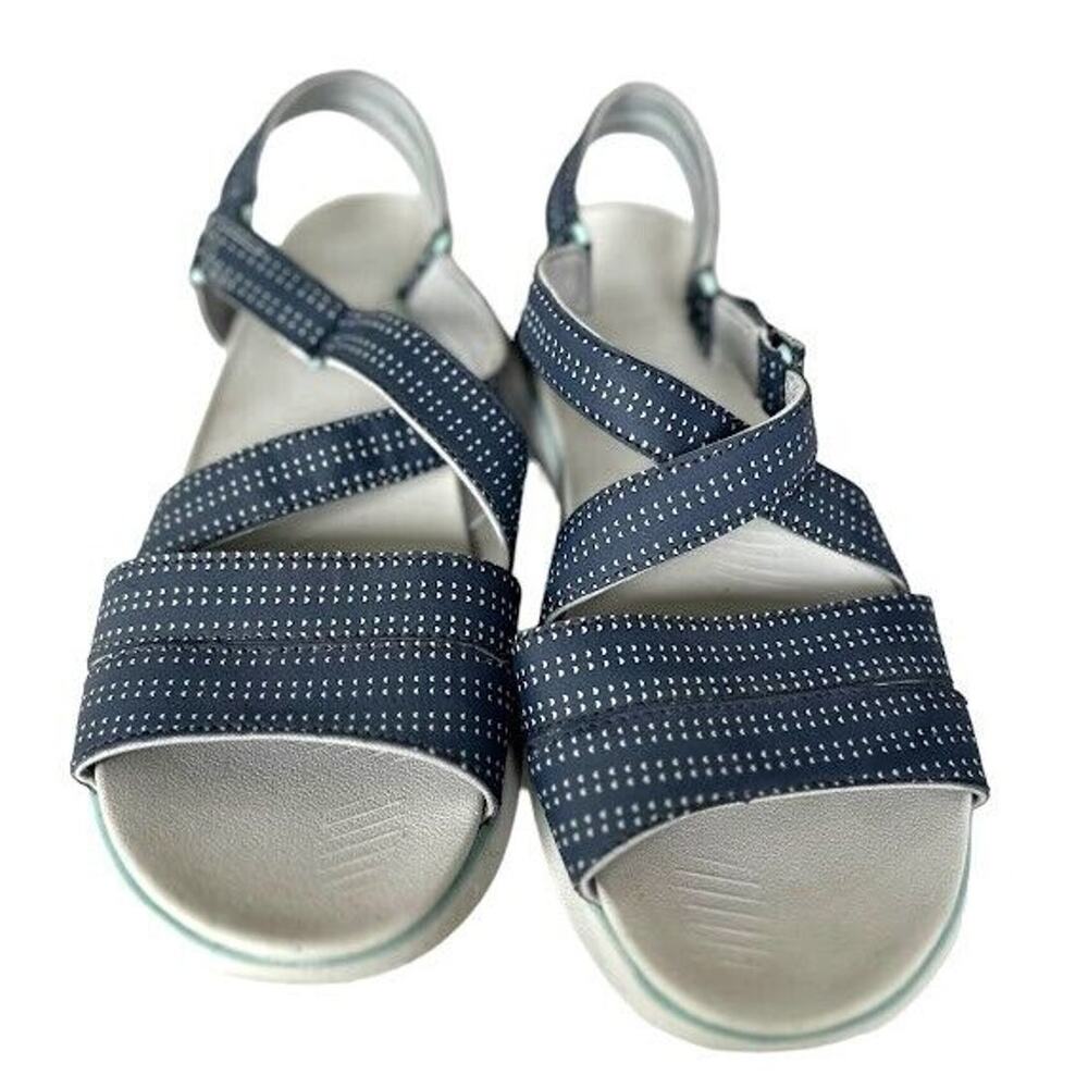 Dr Scholl's Shoes Say It Grey Strappy Sandal Size Size 9M Open Toe Flats Comfort